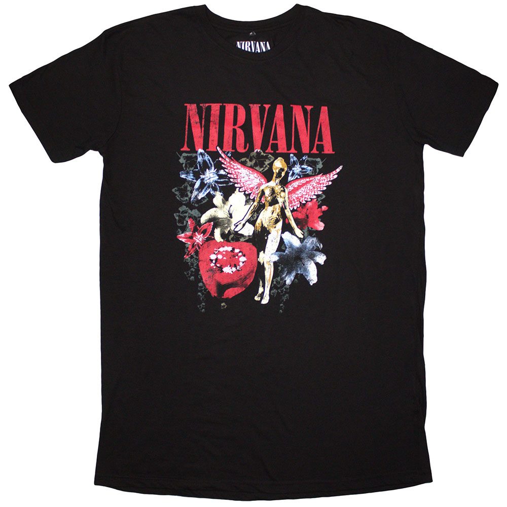 Nirvana - In Utero Vintage Collage T-Shirt-Kleid - Schwarz